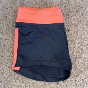 Grey and melon cold spandex shorts